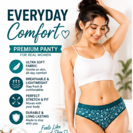 Women’s Premium Teal Printed Full Coverage Brief Panty – Soft, Breathable & Stretchable Everyday Underwear