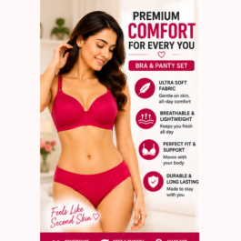 Women’s Premium Seamless Bra & Panty Set – Soft, Breathable & Stretchable Everyday Comfort Lingerie