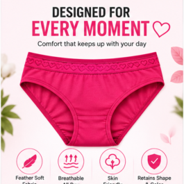 Women’s Premium Hot Pink Full Coverage Brief Panty – Soft, Breathable & Stretchable Everyday Underwear