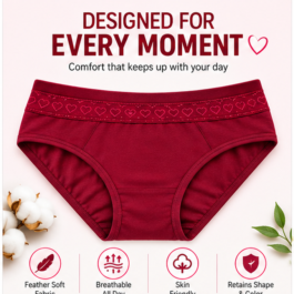 Women’s Premium Maroon Full Coverage Brief Panty – Soft, Breathable & Stretchable Everyday Underwear