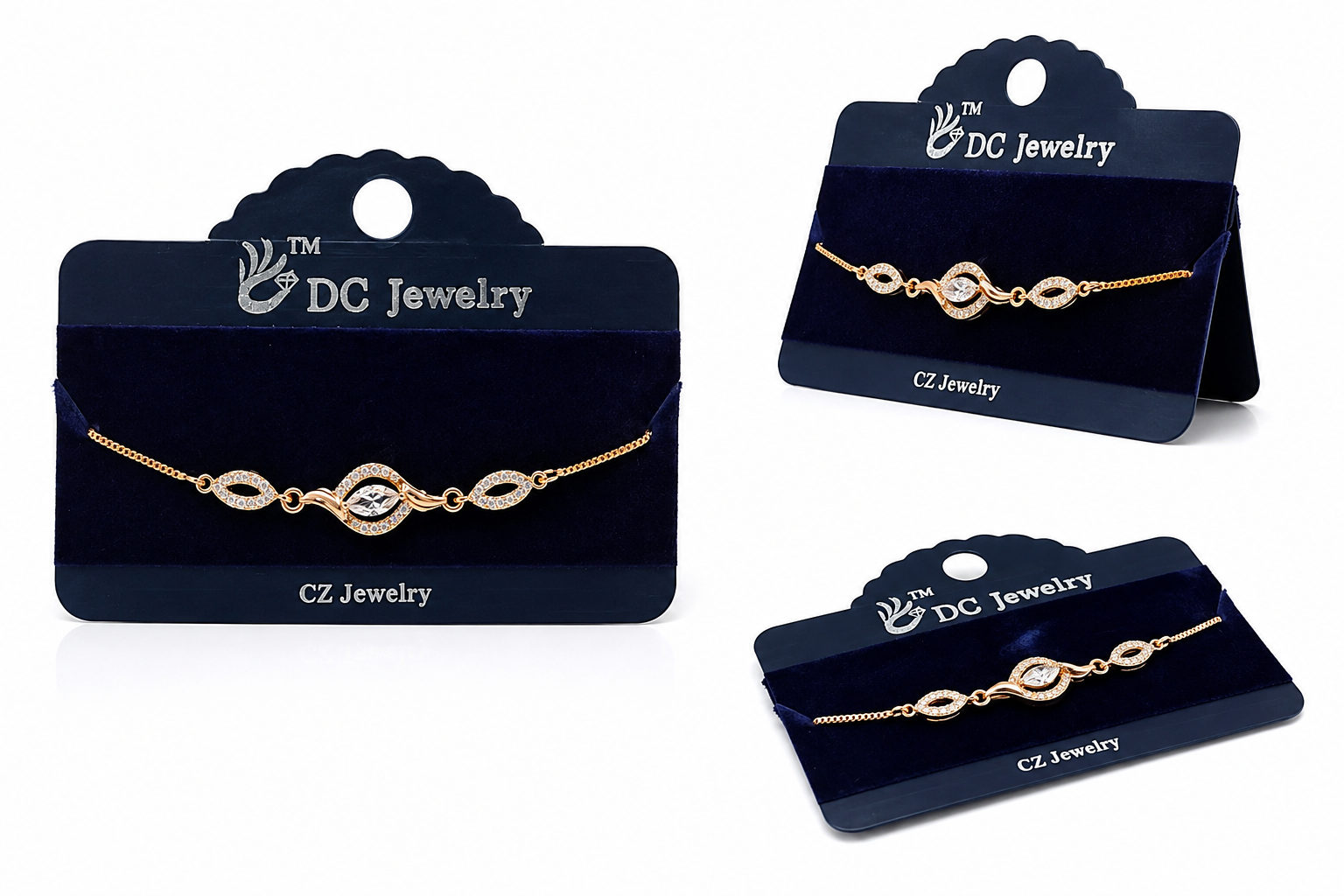 Elegant Golden Oval Crystal Bracelet - Image 2