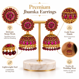 Royal Maroon Floral Jhumka