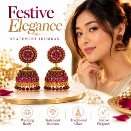 Royal Maroon Floral Jhumka
