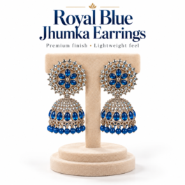 Royal Blue Floral Crystal Jhumka