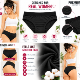 Women’s Premium High-Waist Full Coverage Brief Panty – Soft, Breathable, Stretchable & Comfortable Everyday Underwear