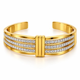 Luxury Gold-Tone Multi-Row Crystal Bracelet