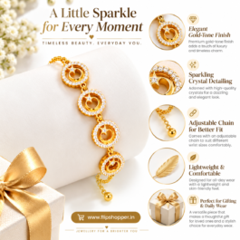 Elegant Golden Crystal Circle Bracelet