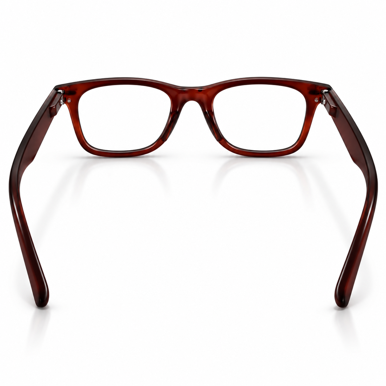 Unisex Transparent Brown Rectangle Eyeglasses for Men & Women | Clear Lens Full-Rim Stylish Spectacle Frame | Classic Casual Fashion Eyewear - Image 4