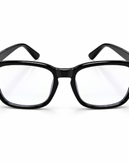 Unisex Black Rectangle Eyeglasses for Men & Women | Clear Lens Full-Rim Spectacle Frame | Classic Fashion Eyewear for Office, College & Everyday Wear