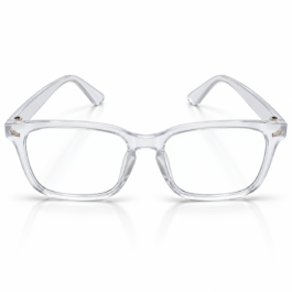Unisex Transparent Rectangle Eyeglasses for Men & Women | Crystal Clear Full-Rim Frame with Clear Lenses | Minimal Fashion Eyewear for Office, College & Everyday Wear