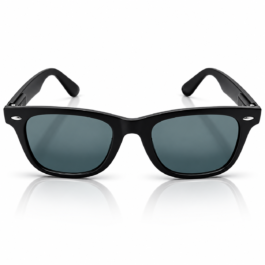 Unisex Black Rectangle Sunglasses for Men & Women | Dark Green Grey Lenses | Classic Full-Rim Wayfarer Style Fashion Eyewear for Travel & Outdoor Wear