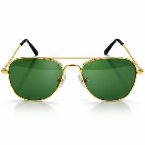 Unisex Green Lens Aviator Sunglasses for Men & Women | Gold-Tone Metal Frame | Double Bridge Retro Fashion Eyewear for Driving, Travel & Outdoor Wear