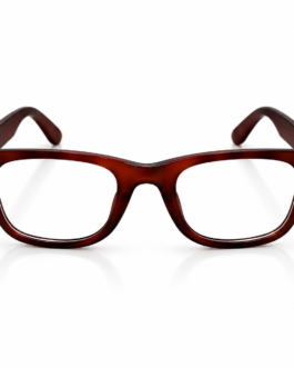 Unisex Transparent Brown Rectangle Eyeglasses for Men & Women | Clear Lens Full-Rim Stylish Spectacle Frame | Classic Casual Fashion Eyewear