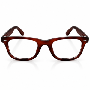 Unisex Transparent Brown Rectangle Eyeglasses for Men & Women | Clear Lens Full-Rim Stylish Spectacle Frame | Classic Casual Fashion Eyewear