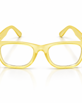 Unisex Transparent Yellow Rectangle Eyeglasses | Stylish Clear Lens Full-Rim Frame for Men & Women | Modern Casual Fashion Eyewear
