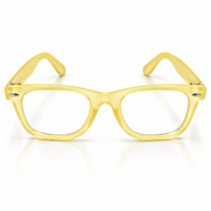 Unisex Transparent Yellow Rectangle Eyeglasses | Stylish Clear Lens Full-Rim Frame for Men & Women | Modern Casual Fashion Eyewear