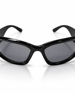 Unisex Black Wraparound Sports Sunglasses for Men & Women | Dark Smoke Grey Lens | Stylish Curved Frame for Driving, Travel & Outdoor Wear