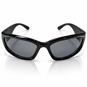 Unisex Black Wraparound Sports Sunglasses for Men & Women | Dark Smoke Grey Lens | Stylish Curved Frame for Driving, Travel & Outdoor Wear