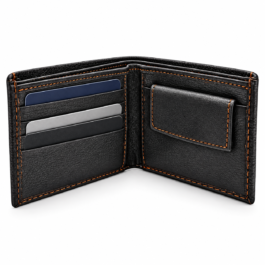 Men’s Premium Black Bifold Wallet | Smooth Textured Finish | Multiple Card Slots & Cash Compartment | Slim Compact Wallet for Daily Use, Office, Travel & Gifting