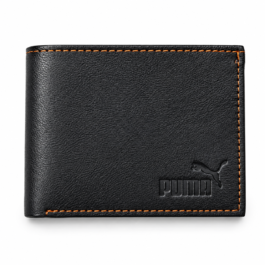 Men’s Premium Black Bifold Wallet | Textured Finish with Contrast Brown Stitching | Multiple Card Slots & Cash Compartment | Slim Everyday Wallet for Men
