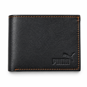 Men’s Premium Black Bifold Wallet | Textured Finish with Contrast Brown Stitching | Multiple Card Slots & Cash Compartment | Slim Everyday Wallet for Men