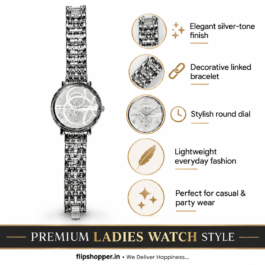 GUESS Women’s Silver Dial Analog Fashion Watch | Elegant Silver-Tone Round Case | Decorative Multi-Dial Design | Premium Silver-Tone Linked Metal Bracelet | Stylish Casual, Office & Party Wear Wrist Watch for Ladies