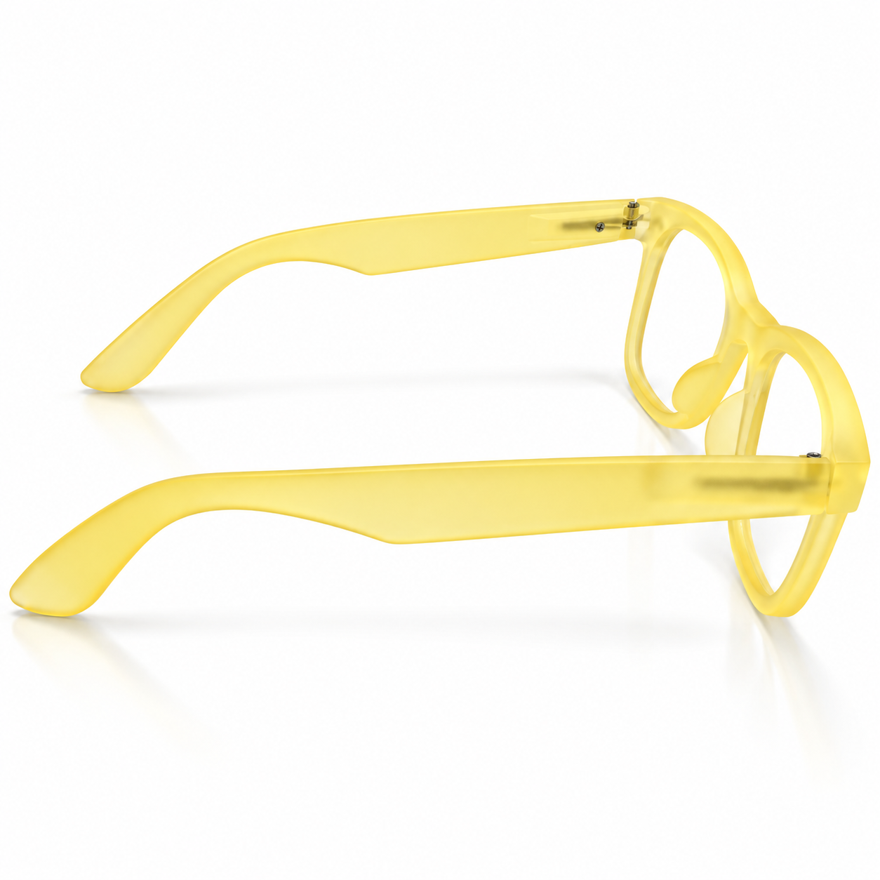 Unisex Transparent Yellow Rectangle Eyeglasses | Stylish Clear Lens Full-Rim Frame for Men & Women | Modern Casual Fashion Eyewear - Image 3