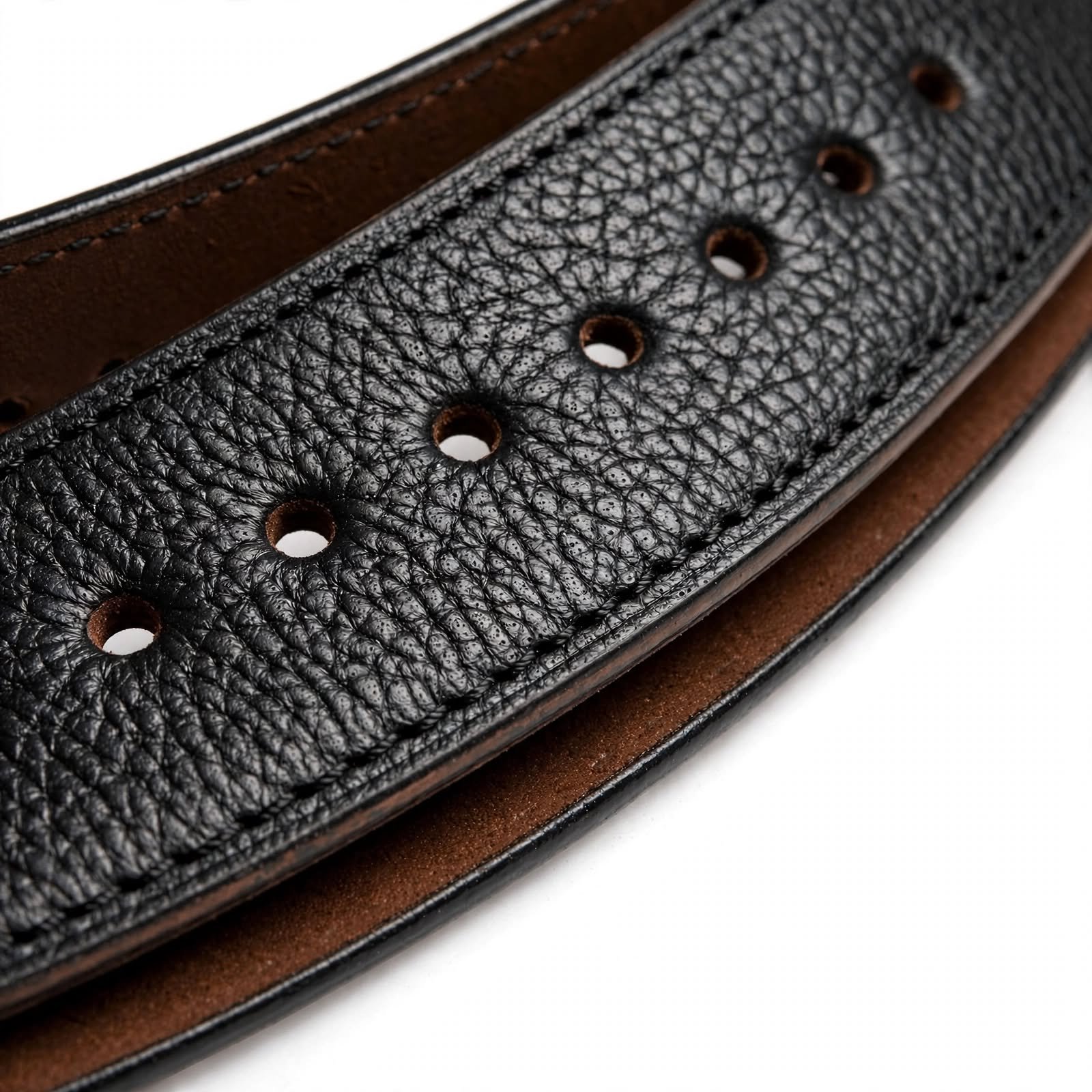 Classic Black Textured Men's Belt with Metal Pin Buckle | Brown Inner Finish | Stylish Formal & Casual Waist Belt for Men - Image 5