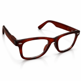 Unisex Transparent Brown Rectangle Eyeglasses for Men & Women | Clear Lens Full-Rim Stylish Spectacle Frame | Classic Casual Fashion Eyewear