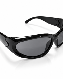 Unisex Black Wraparound Sports Sunglasses for Men & Women | Dark Smoke Grey Lens | Stylish Curved Frame for Driving, Travel & Outdoor Wear