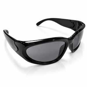 Unisex Black Wraparound Sports Sunglasses for Men & Women | Dark Smoke Grey Lens | Stylish Curved Frame for Driving, Travel & Outdoor Wear