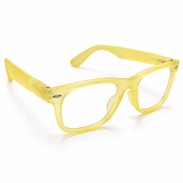 Unisex Transparent Yellow Rectangle Eyeglasses | Stylish Clear Lens Full-Rim Frame for Men & Women | Modern Casual Fashion Eyewear