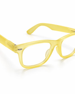 Unisex Transparent Yellow Rectangle Eyeglasses | Stylish Clear Lens Full-Rim Frame for Men & Women | Modern Casual Fashion Eyewear