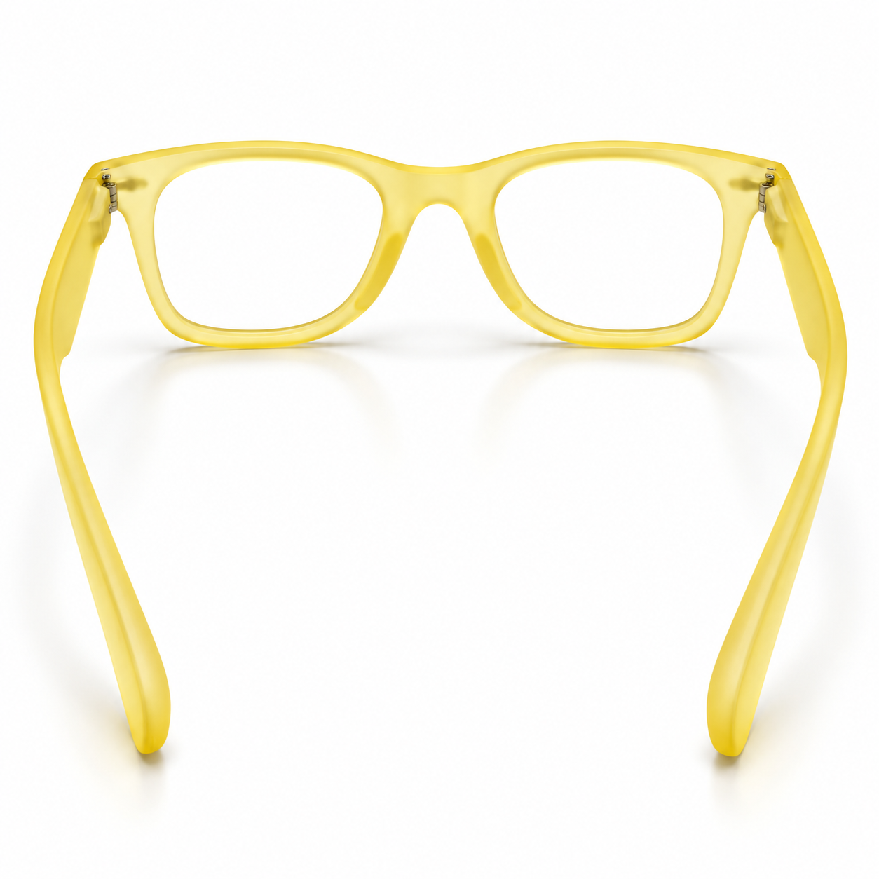 Unisex Transparent Yellow Rectangle Eyeglasses | Stylish Clear Lens Full-Rim Frame for Men & Women | Modern Casual Fashion Eyewear - Image 4