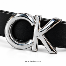 Girls’ Black Fashion Belt with Silver-Tone CK-Style Letter Buckle | Premium Leather-Look Waist Belt with Adjustable Fit for Jeans, Dresses, Skirts & Casual Wear