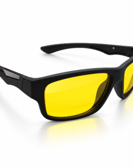 Unisex Yellow Lens Sports Sunglasses for Men & Women | Black Wraparound Frame | Lightweight Stylish Outdoor Driving & Cycling Eyewear