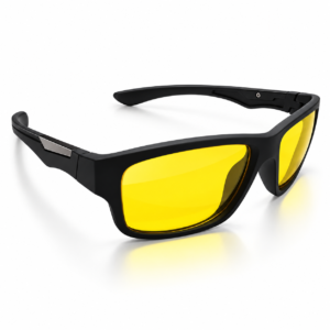 Unisex Yellow Lens Sports Sunglasses for Men & Women | Black Wraparound Frame | Lightweight Stylish Outdoor Driving & Cycling Eyewear