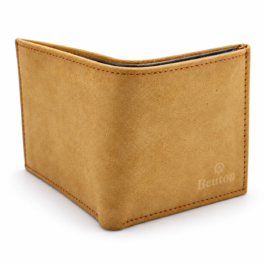 Men’s Premium Mustard Tan Bifold Wallet | Smooth Textured Finish | Multiple Card Slots & Cash Compartment | Slim Compact Wallet for Daily Use, Office, Travel & Gifting