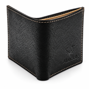 Men’s Premium Black Bifold Wallet | Slim Textured Design | Multiple Card Slots & Cash Compartment | Compact Everyday Wallet for Office, Travel & Gifting