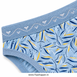 Girls Ultra-Soft Printed Panty with Stretchable Waistband, Breathable Lightweight Fabric & Comfortable Everyday Fit – Sky Blue