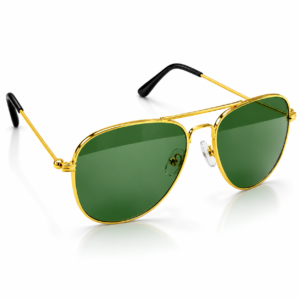 Unisex Green Lens Aviator Sunglasses for Men & Women | Gold-Tone Metal Frame | Double Bridge Retro Fashion Eyewear for Driving, Travel & Outdoor Wear