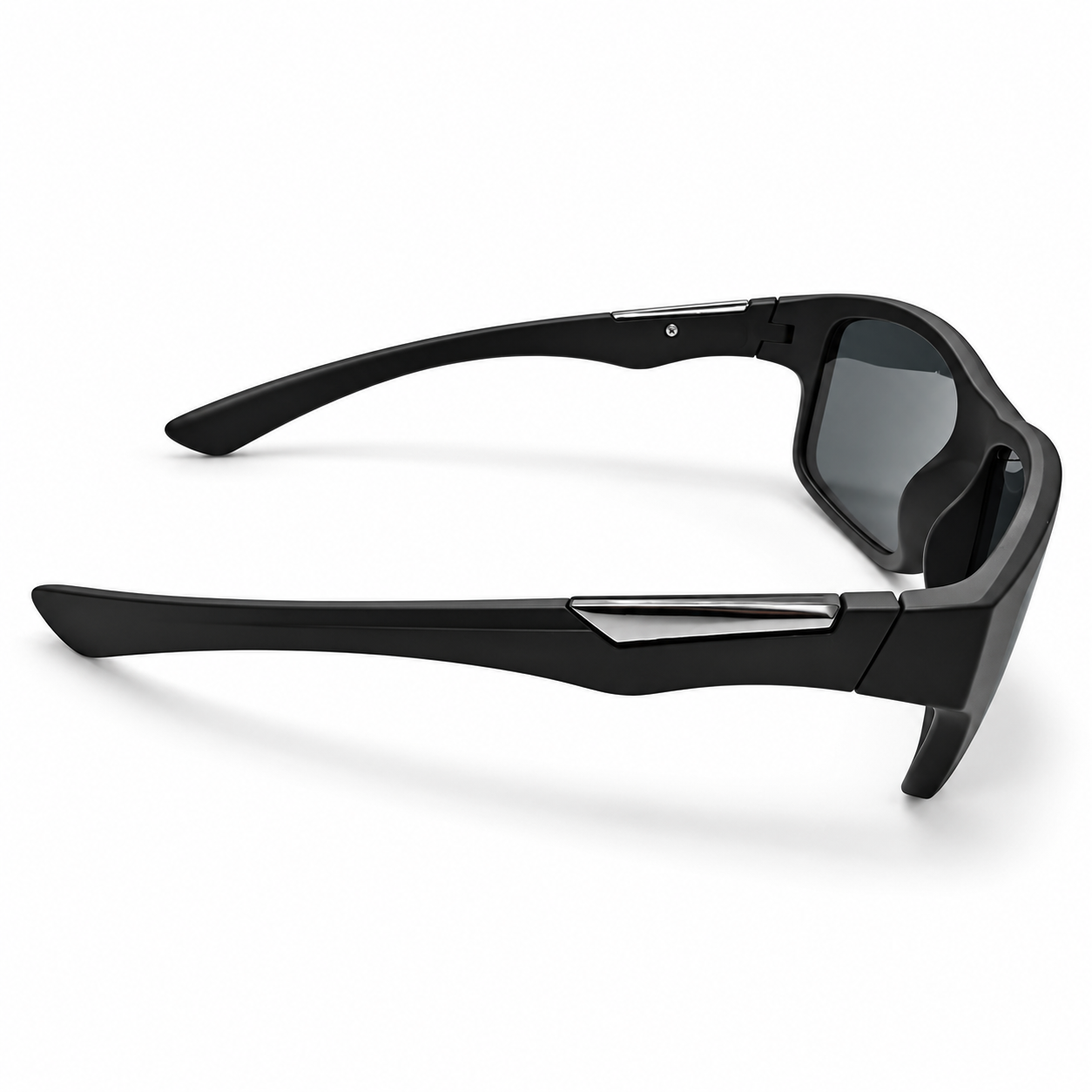 Unisex Black Sports Sunglasses for Men & Women | Dark Smoke Lens | Stylish Wraparound Rectangle Frame | Casual, Driving & Outdoor Eyewear - Image 3