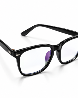 Unisex Black Rectangle Eyeglasses for Men & Women | Clear Lens Full-Rim Spectacle Frame | Classic Fashion Eyewear for Office, College & Everyday Wear