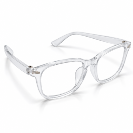 Unisex Transparent Rectangle Eyeglasses for Men & Women | Crystal Clear Full-Rim Frame with Clear Lenses | Minimal Fashion Eyewear for Office, College & Everyday Wear
