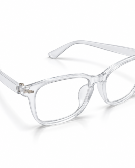 Unisex Transparent Rectangle Eyeglasses for Men & Women | Crystal Clear Full-Rim Frame with Clear Lenses | Minimal Fashion Eyewear for Office, College & Everyday Wear