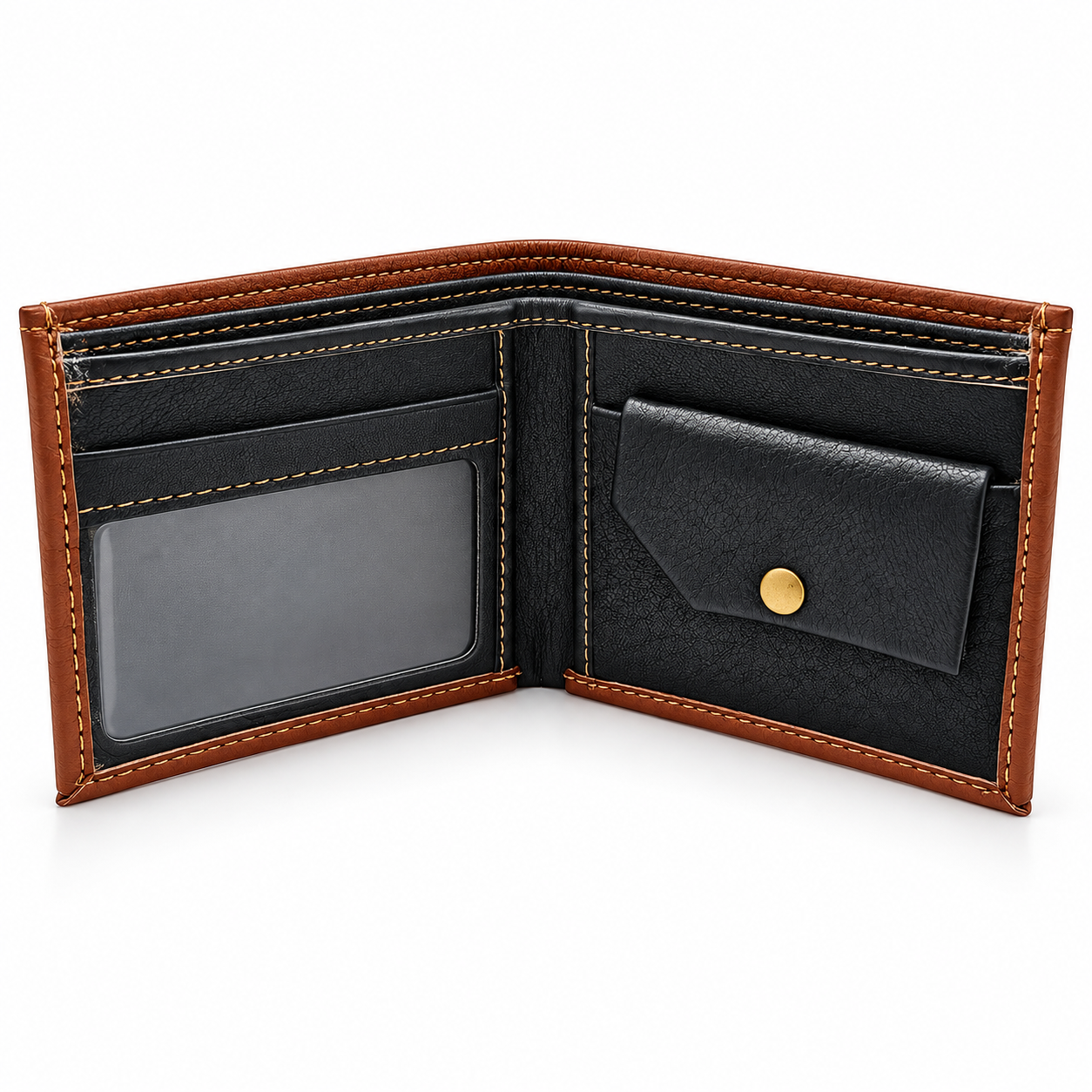 Men’s Premium Brown Bifold Wallet | Textured Finish | Multiple Card Slots & Cash Compartment | Slim Classic Wallet for Daily Use, Office, Travel & Gifting - Image 4