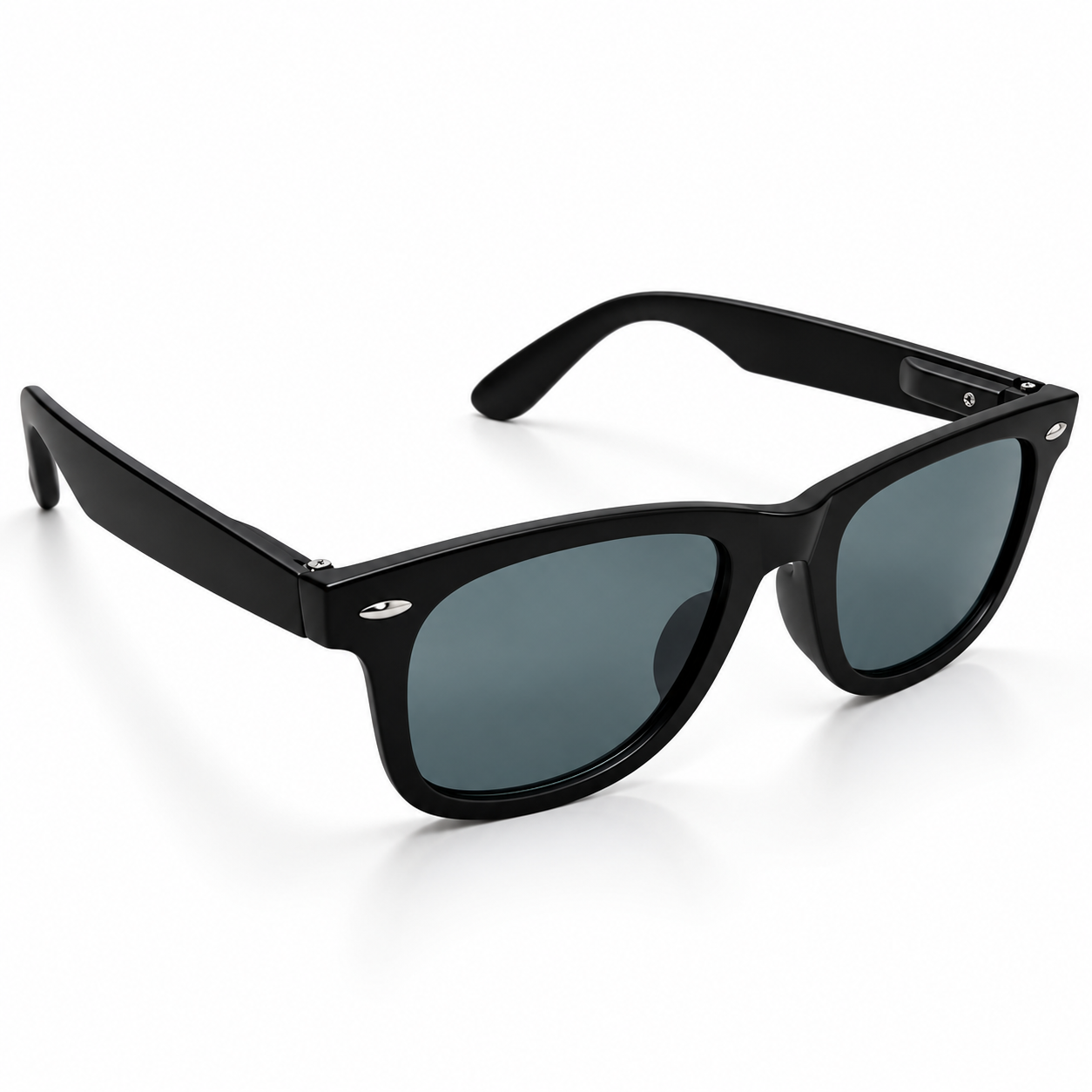 Unisex Black Rectangle Sunglasses for Men & Women | Dark Green Grey Lenses | Classic Full-Rim Wayfarer Style Fashion Eyewear for Travel & Outdoor Wear - Image 2