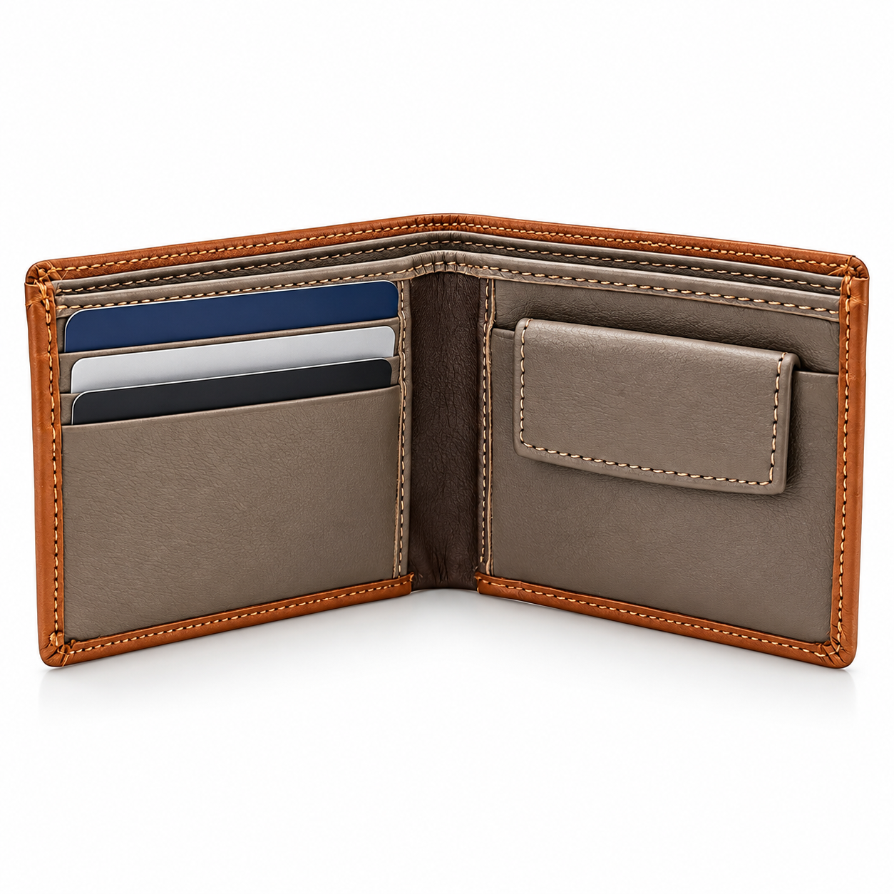 Men’s Premium Tan Brown Bifold Wallet | Smooth Textured Finish | Multiple Card Slots & Cash Compartment | Slim Compact Wallet for Daily Use, Office, Travel & Gifting - Image 4
