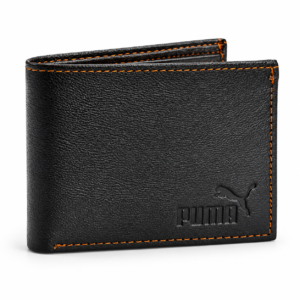 Men’s Premium Black Bifold Wallet | Textured Finish with Contrast Brown Stitching | Multiple Card Slots & Cash Compartment | Slim Everyday Wallet for Men