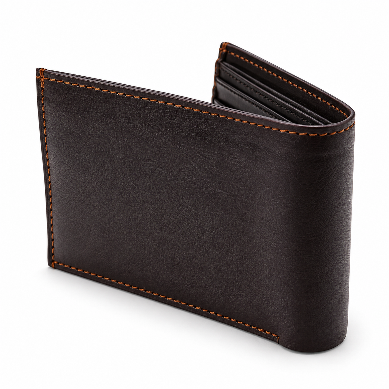 Men’s Premium Bifold Wallet | Dark Brown Textured Finish | Multiple Card Slots, Cash Compartment & Coin Pocket | Slim Everyday Wallet for Men - Image 3
